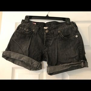 True Religion Black denim Shorts